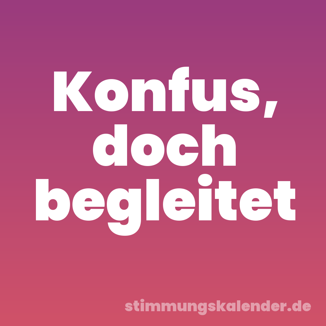 Konfus, doch begleitet