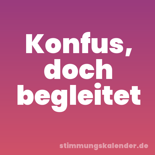 Konfus, doch begleitet