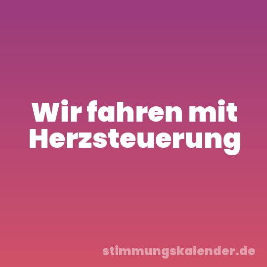 Wir fahren mit Herzsteuerung