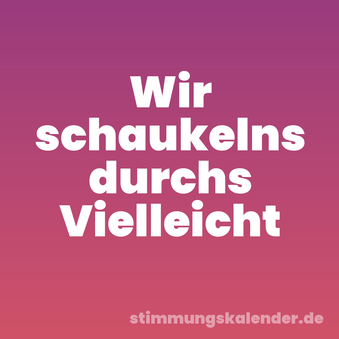 Wir schaukelns durchs Vielleicht
