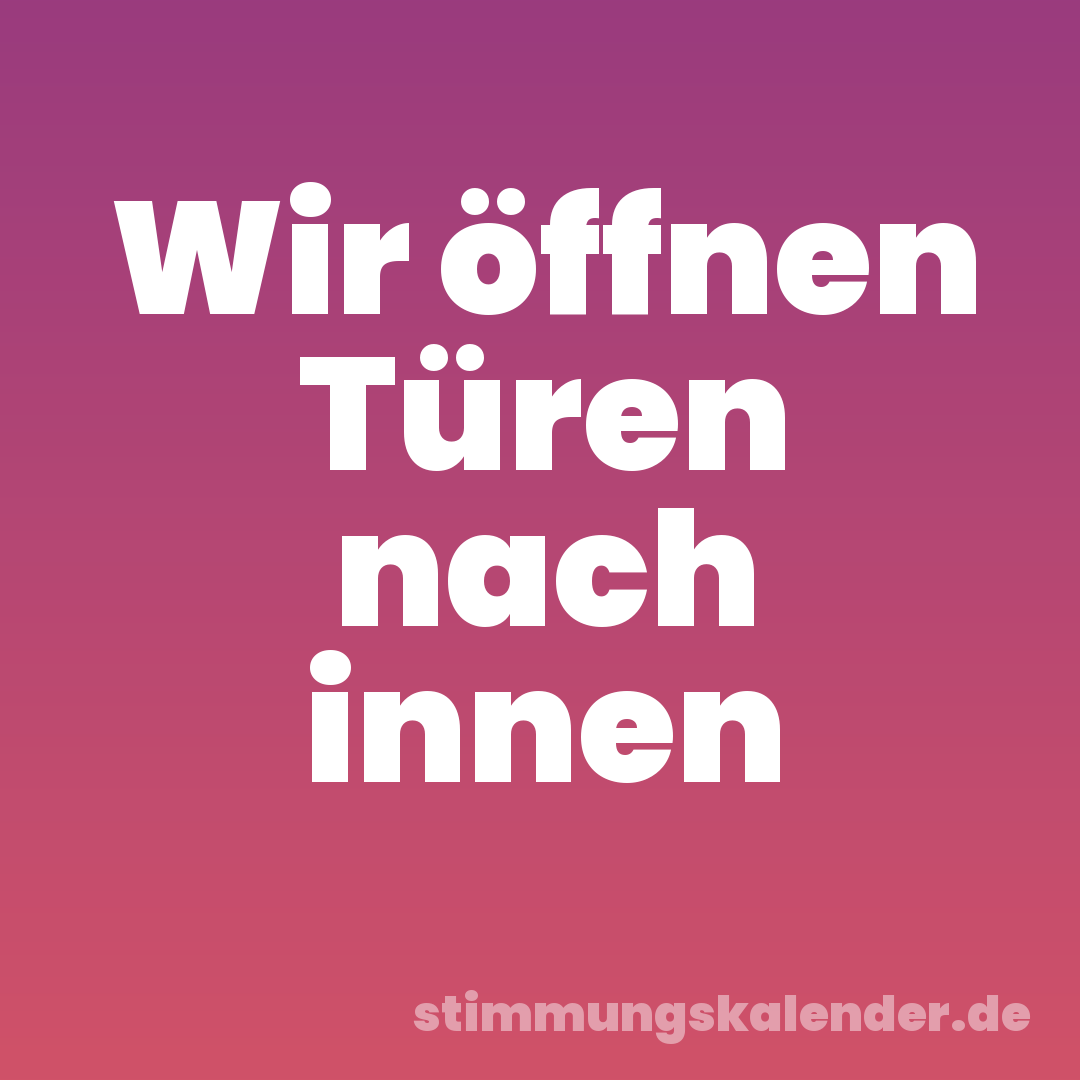Wir öffnen Türen nach innen