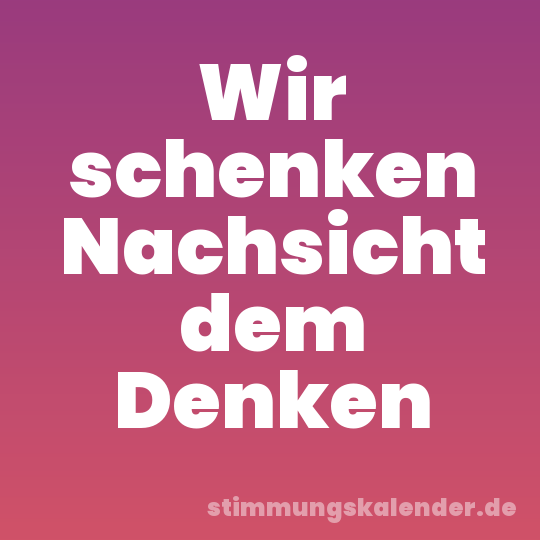 Wir schenken Nachsicht dem Denken