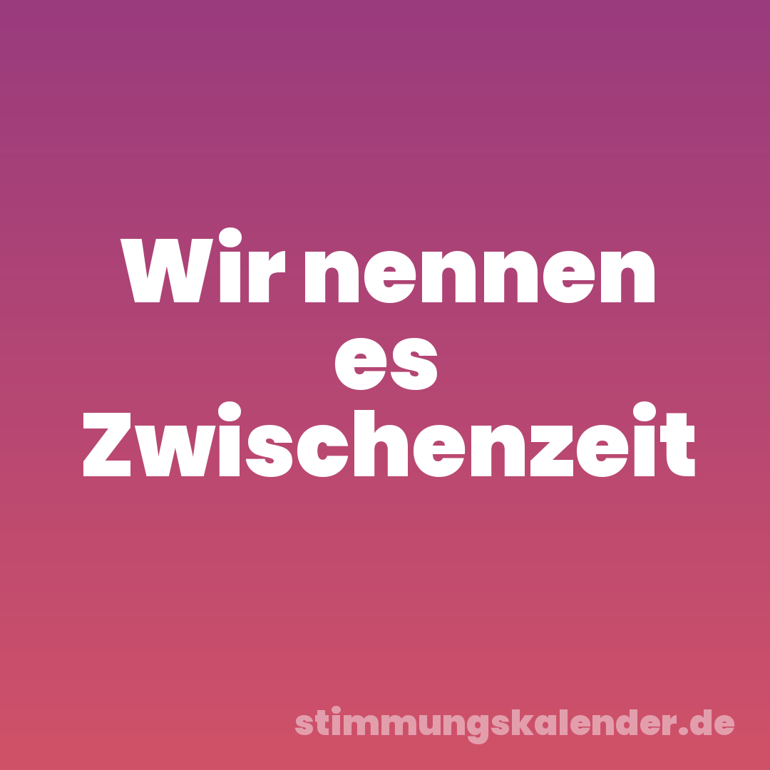 Wir nennen es Zwischenzeit