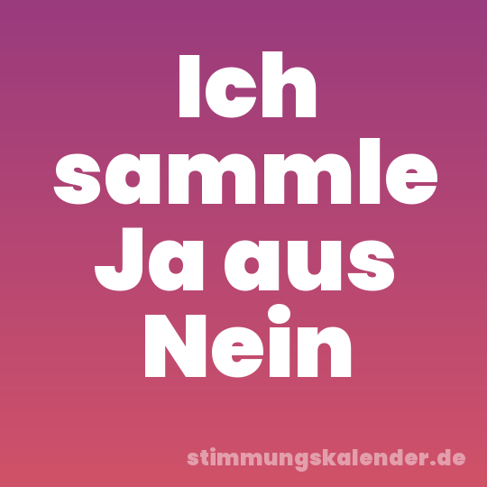 Ich sammle Ja aus Nein
