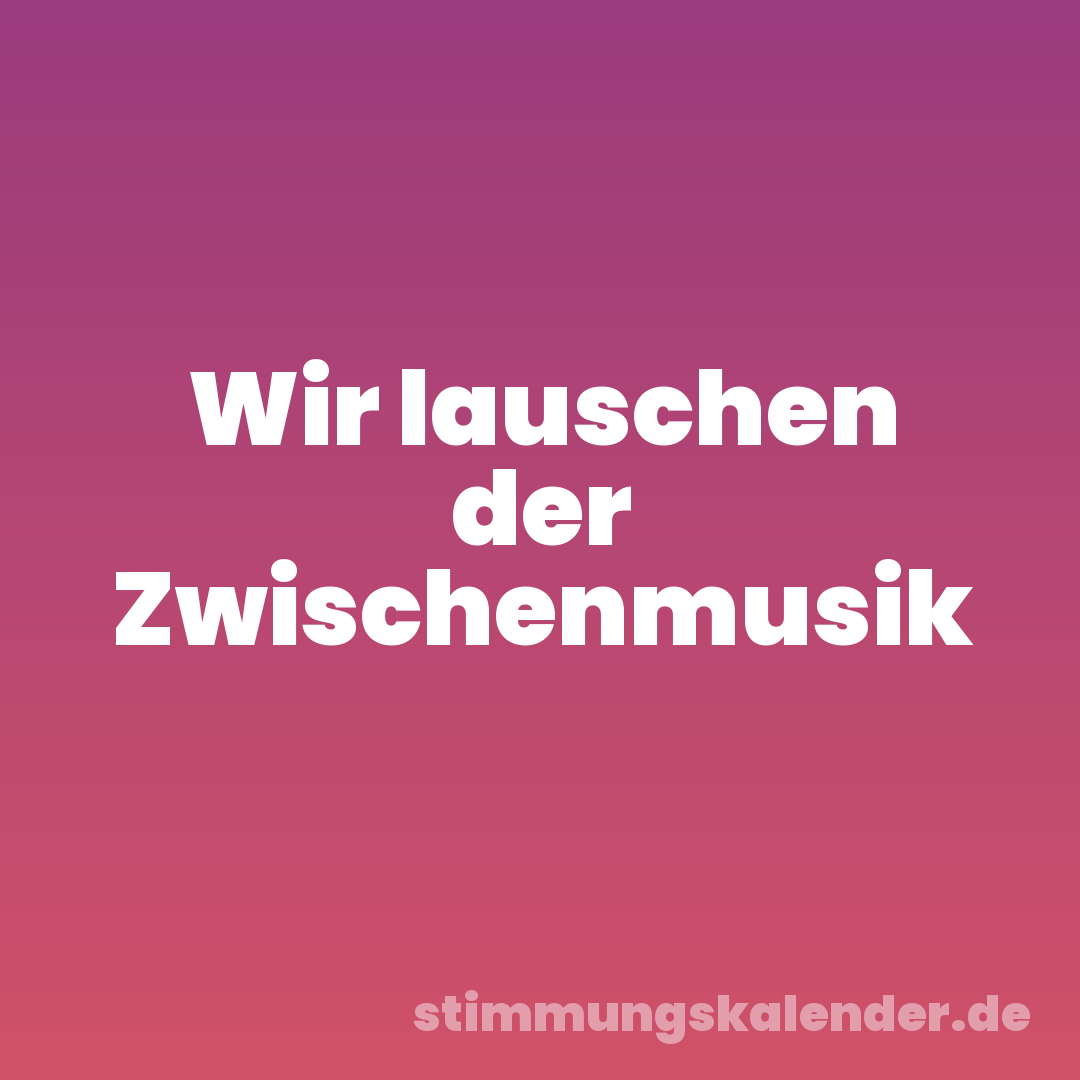 Wir lauschen der Zwischenmusik