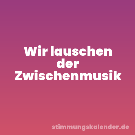 Wir lauschen der Zwischenmusik