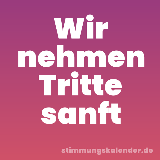 Wir nehmen Tritte sanft