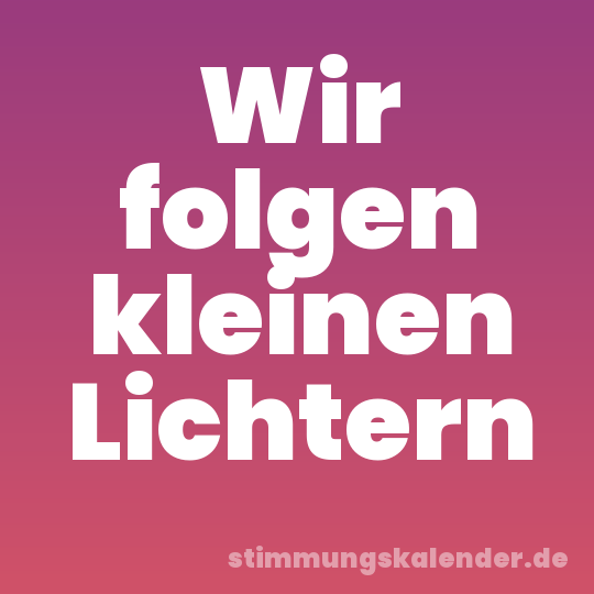 Wir folgen kleinen Lichtern