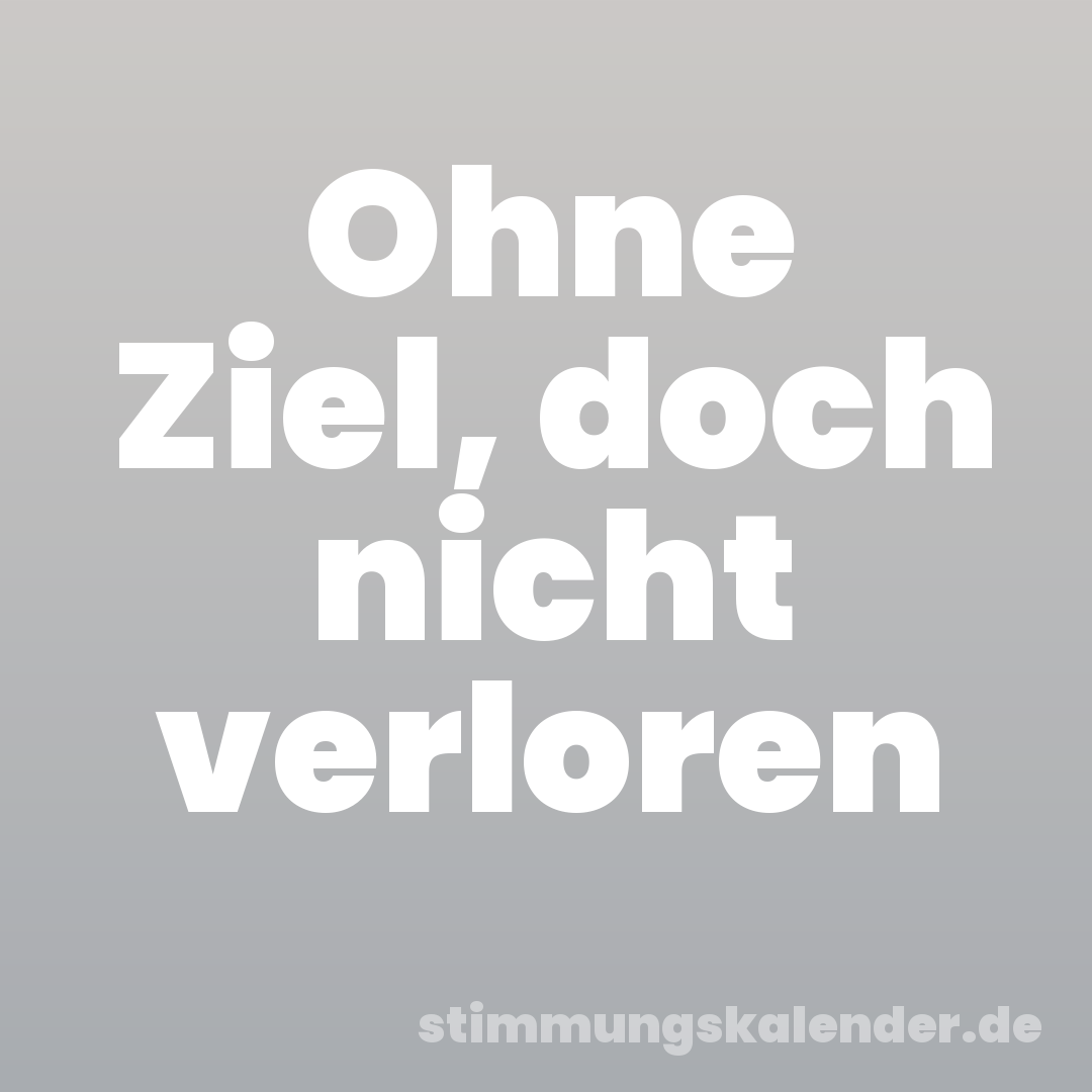 Ohne Ziel, doch nicht verloren