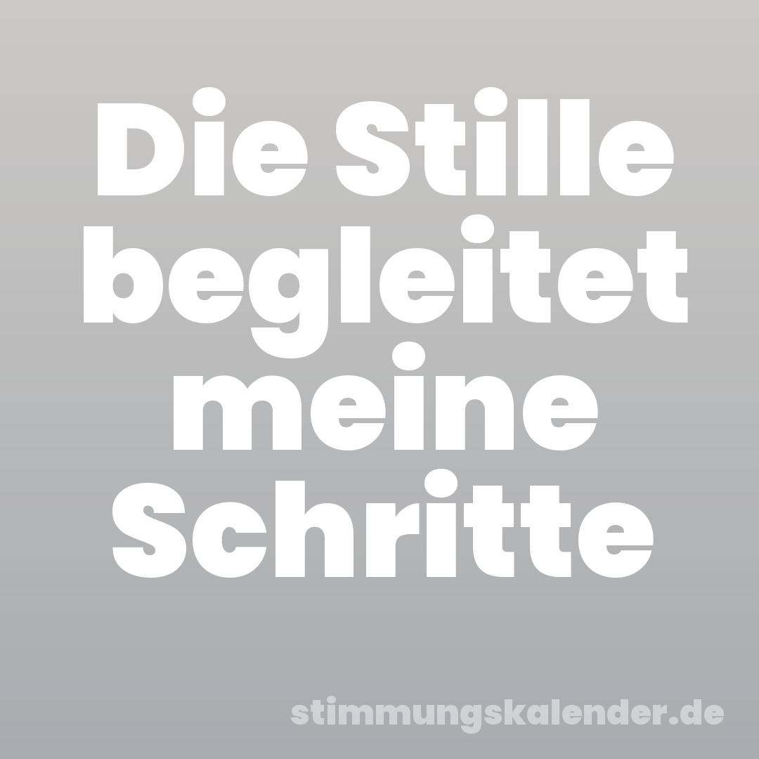 Die Stille begleitet meine Schritte