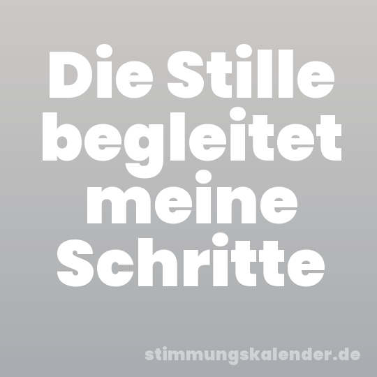 Die Stille begleitet meine Schritte