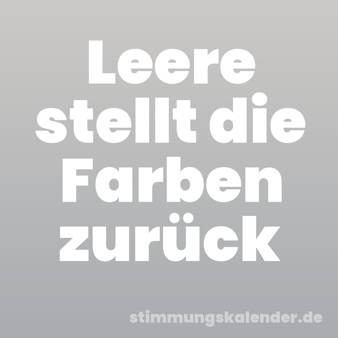 Leere stellt die Farben zurück