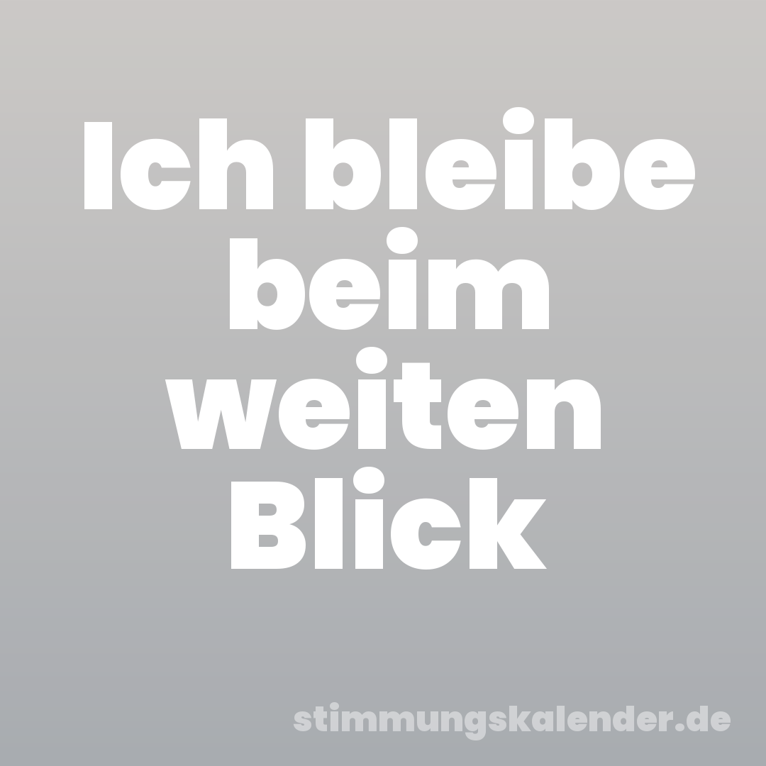 Ich bleibe beim weiten Blick
