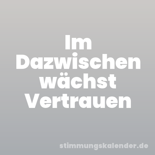 Im Dazwischen wächst Vertrauen