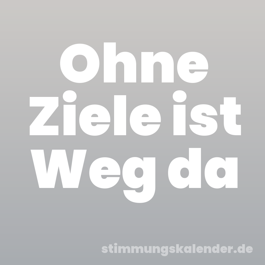 Ohne Ziele ist Weg da