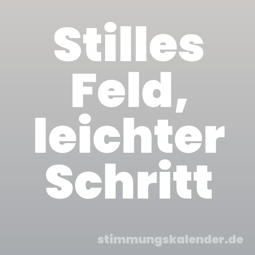 Stilles Feld, leichter Schritt