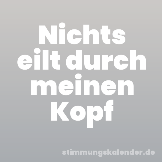 Nichts eilt durch meinen Kopf