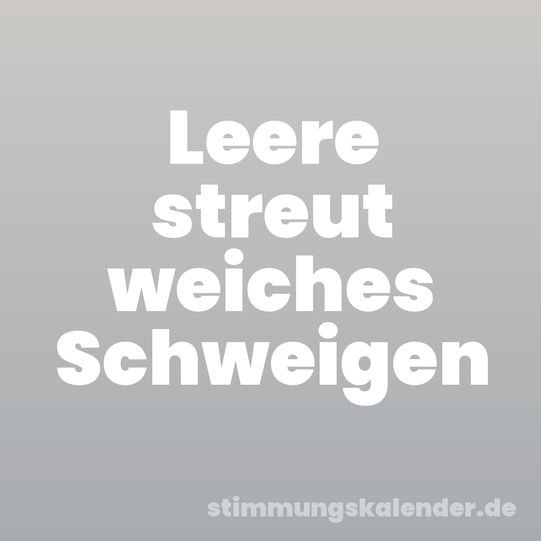 Leere streut weiches Schweigen
