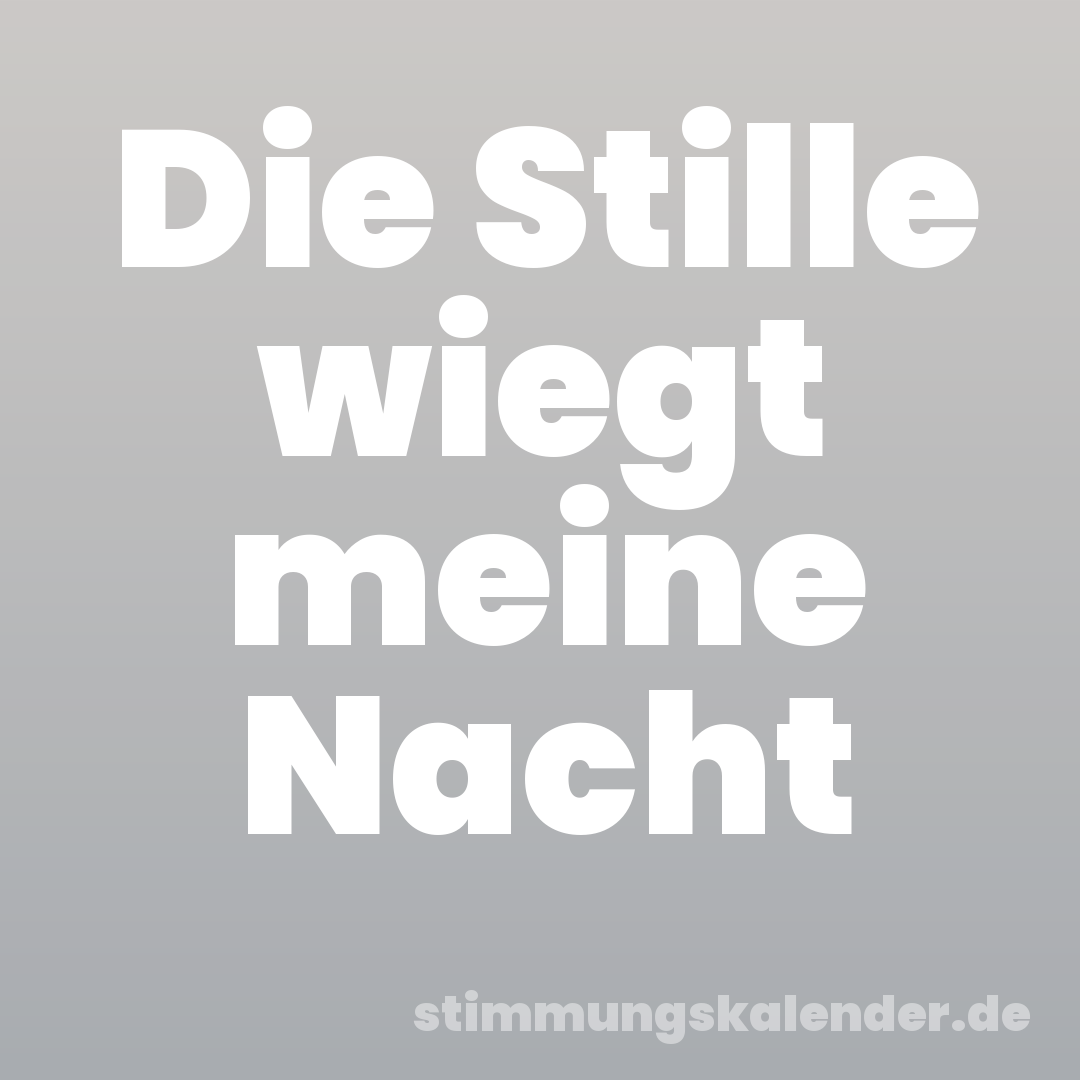 Die Stille wiegt meine Nacht
