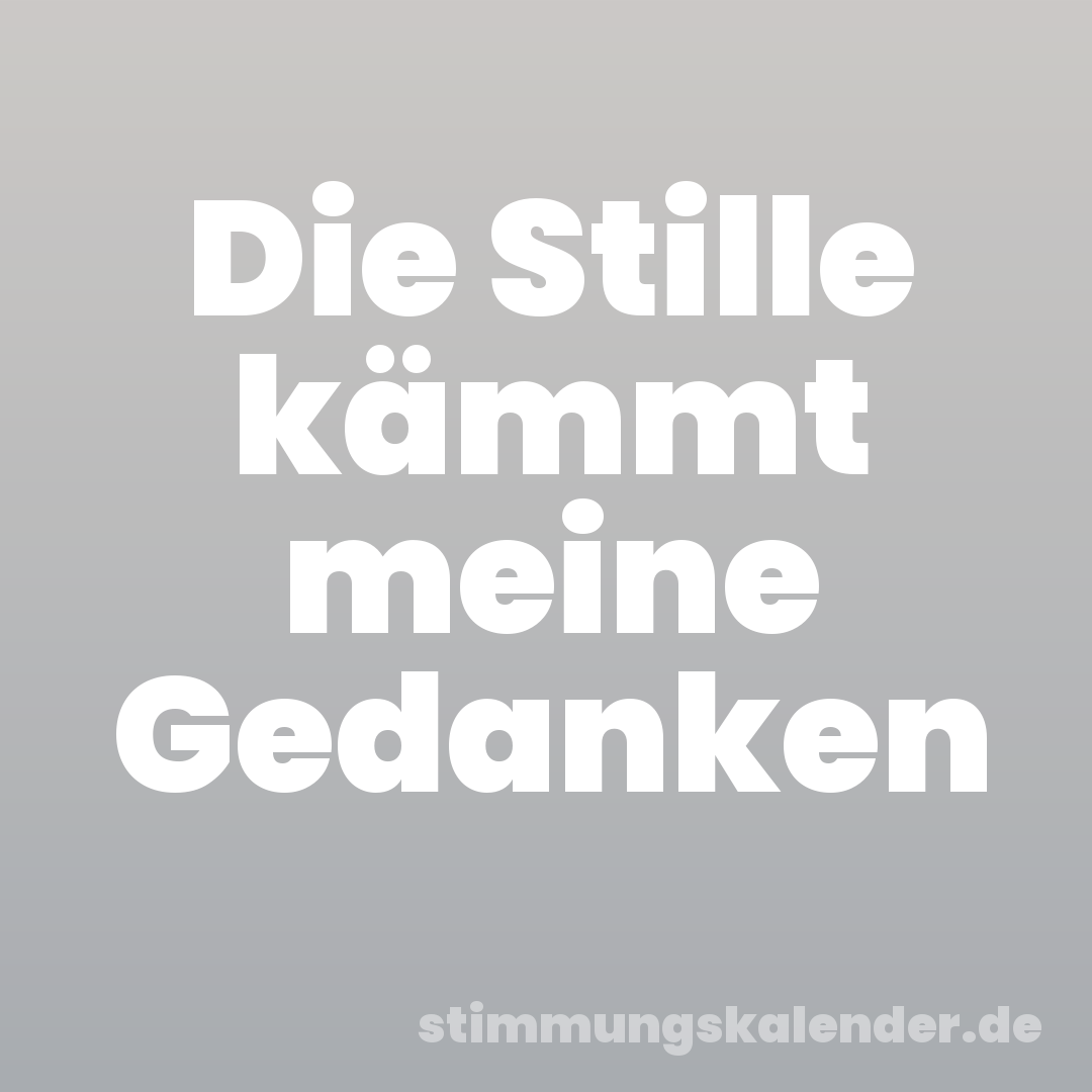 Die Stille kämmt meine Gedanken