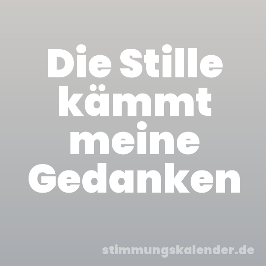 Die Stille kämmt meine Gedanken