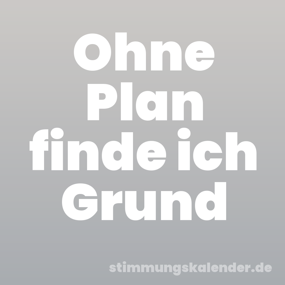 Ohne Plan finde ich Grund