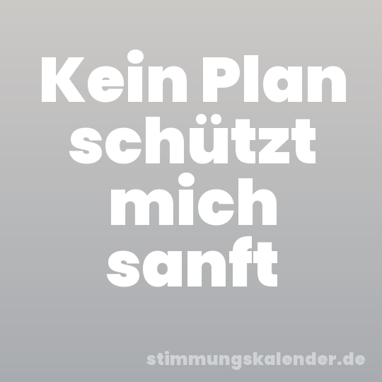 Kein Plan schützt mich sanft