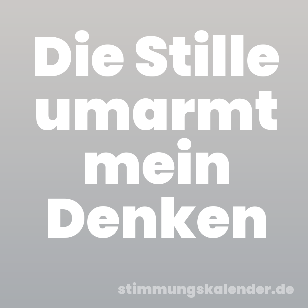 Die Stille umarmt mein Denken