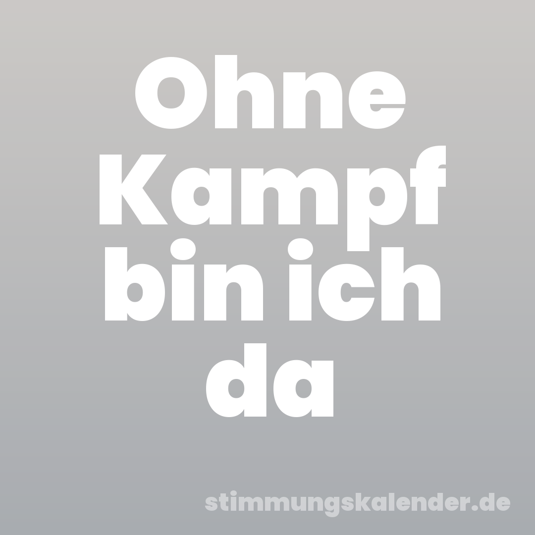 Ohne Kampf bin ich da