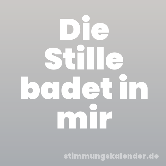 Die Stille badet in mir