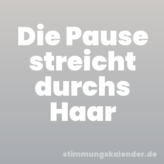 Die Pause streicht durchs Haar