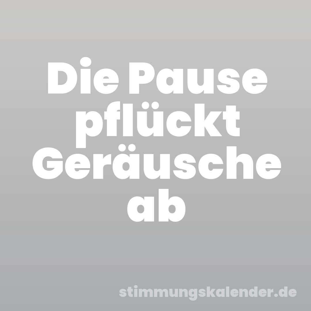 Die Pause pflückt Geräusche ab