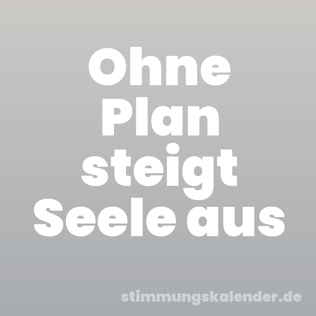 Ohne Plan steigt Seele aus