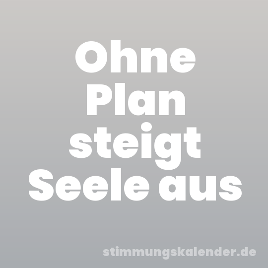 Ohne Plan steigt Seele aus