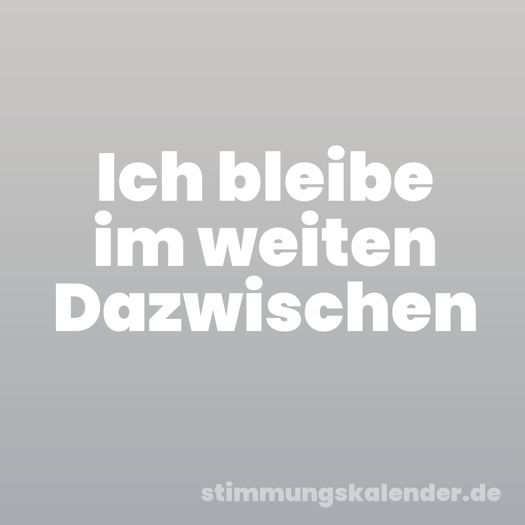 Ich bleibe im weiten Dazwischen