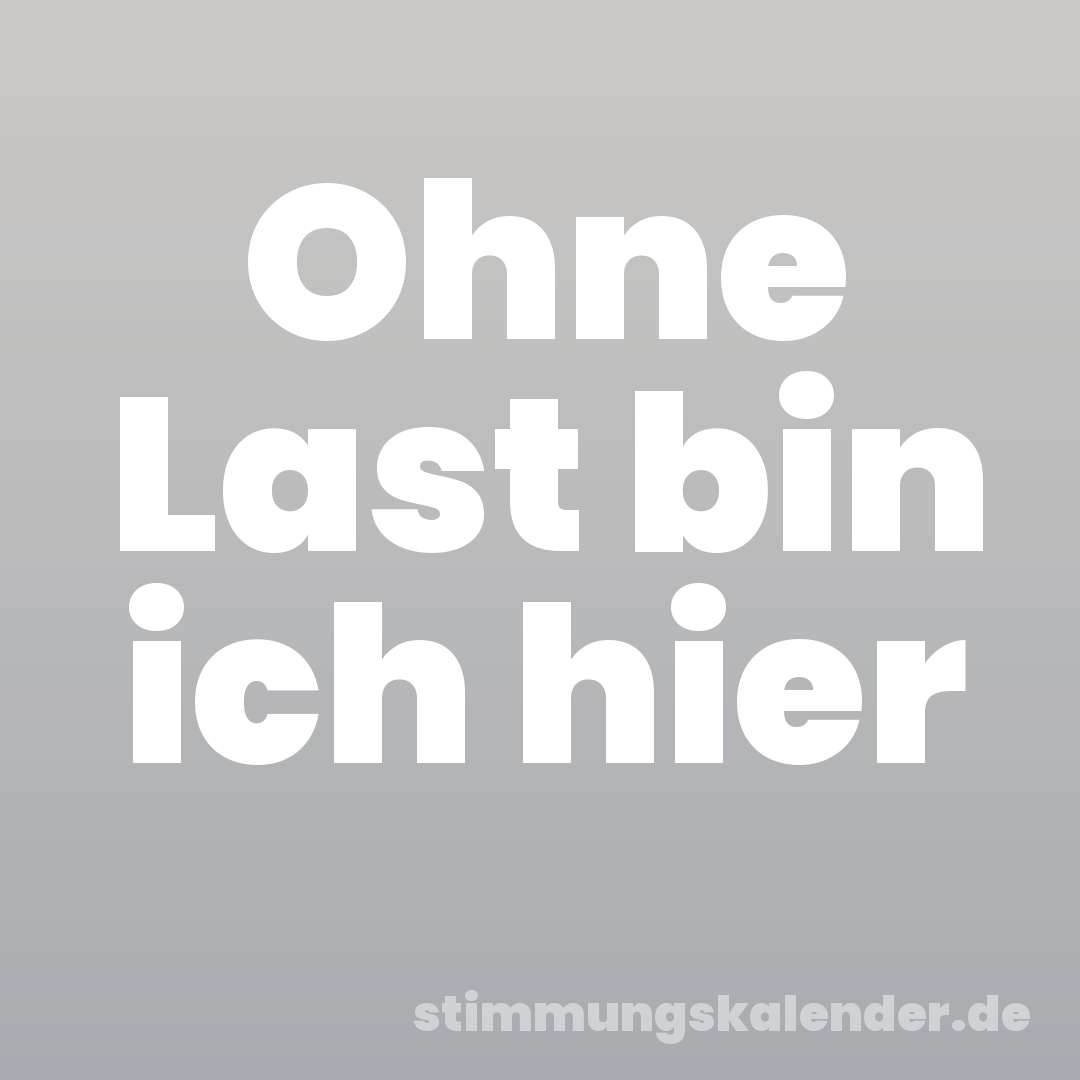 Ohne Last bin ich hier