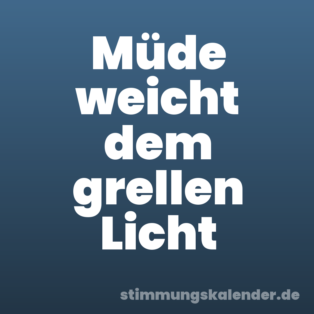 Müde weicht dem grellen Licht