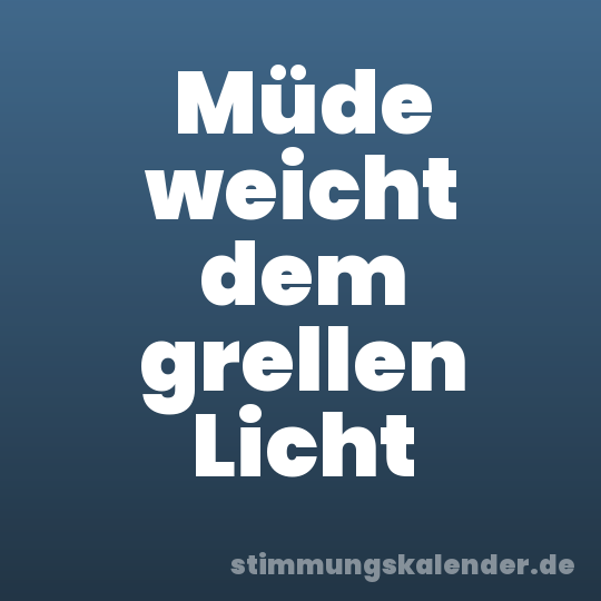 Müde weicht dem grellen Licht