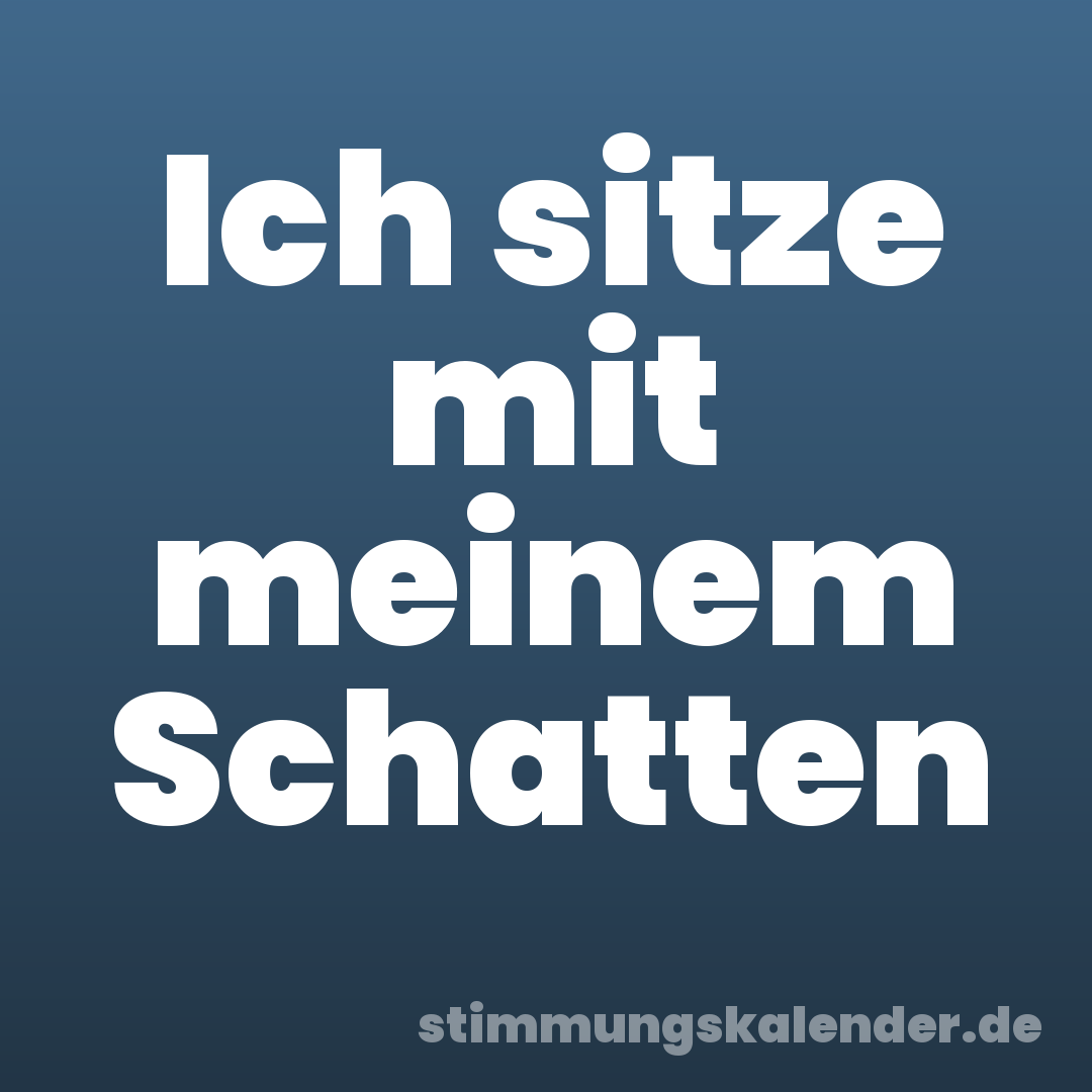 Ich sitze mit meinem Schatten