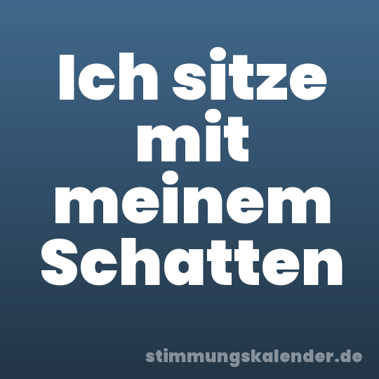 Ich sitze mit meinem Schatten