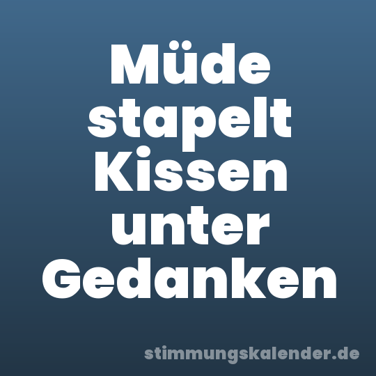 Müde stapelt Kissen unter Gedanken