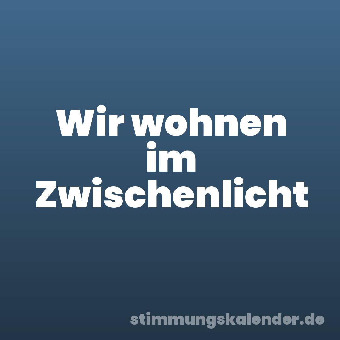 Wir wohnen im Zwischenlicht
