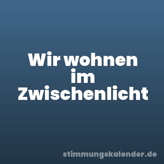 Wir wohnen im Zwischenlicht