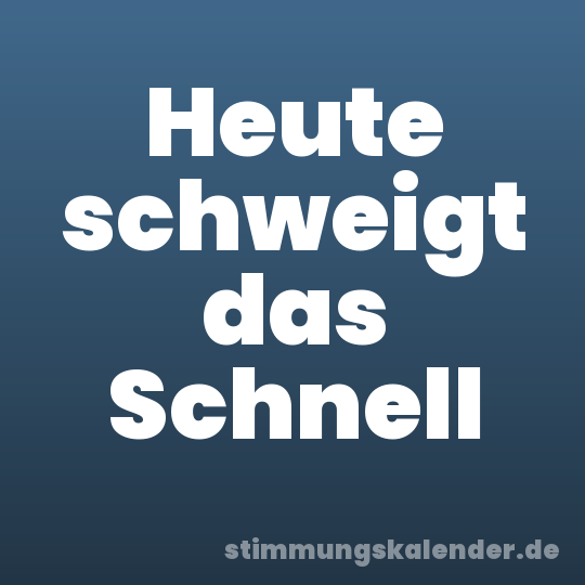 Heute schweigt das Schnell