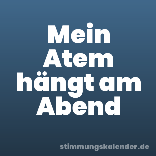 Mein Atem hängt am Abend