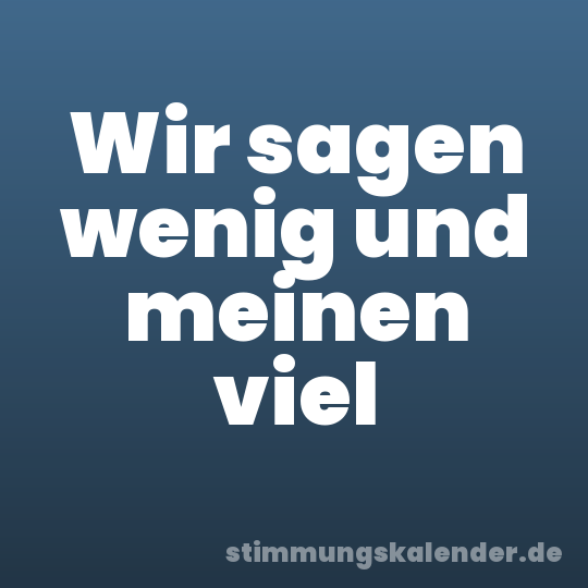 Wir sagen wenig und meinen viel