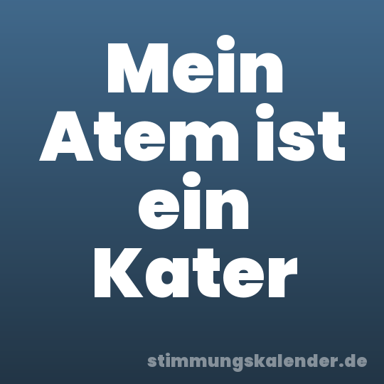 Mein Atem ist ein Kater