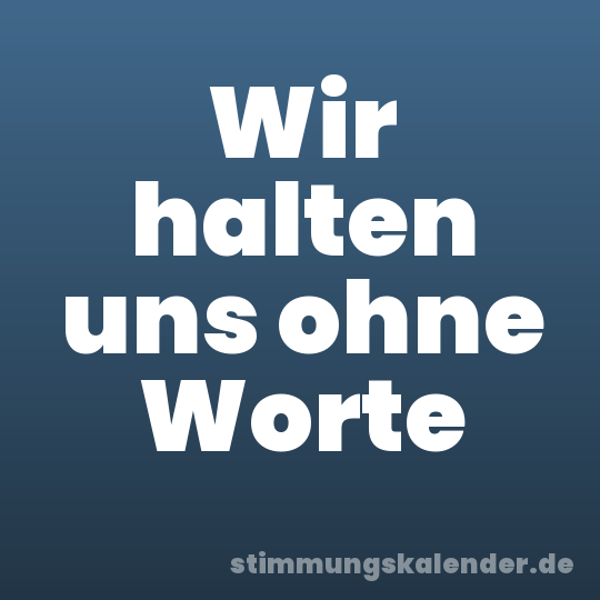 Wir halten uns ohne Worte