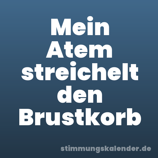 Mein Atem streichelt den Brustkorb