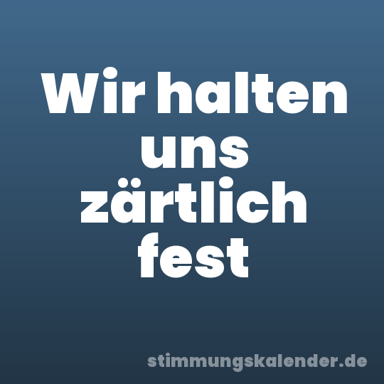 Wir halten uns zärtlich fest